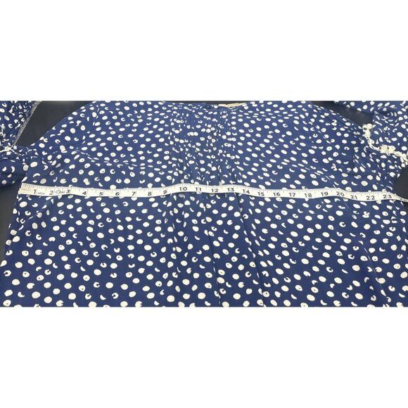 Soft Surroundings Women’s Sonrisa Blue White Polka Dot Ruffle Blouse Top Sz 1X - Picture 10 of 11